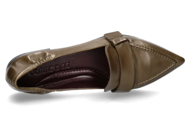 Damen Pomme D'Or Slipper INGRID GLOVE MILITARY/ CUOIO NERO