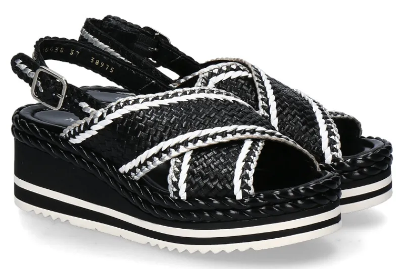 Damen Pons Quintana Keilsandale PADOVA vira negro bianco