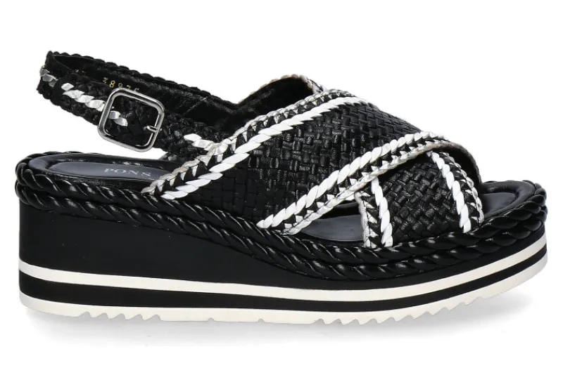 Damen Pons Quintana Keilsandale PADOVA vira negro bianco