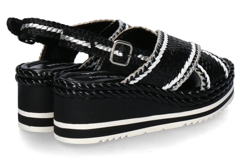 Damen Pons Quintana Keilsandale PADOVA vira negro bianco