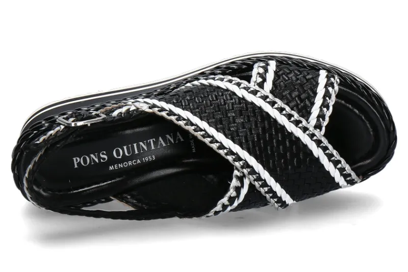 Damen Pons Quintana Keilsandale PADOVA vira negro bianco