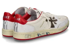 Herren Premiata Herren- Sneaker BSKT CLAY 6777- off white/red