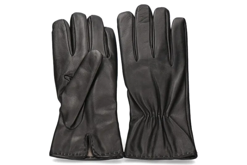 Damen Restelli Herren- Lederhandschuhe NAPPA NERO- Lammleder/ schwarz