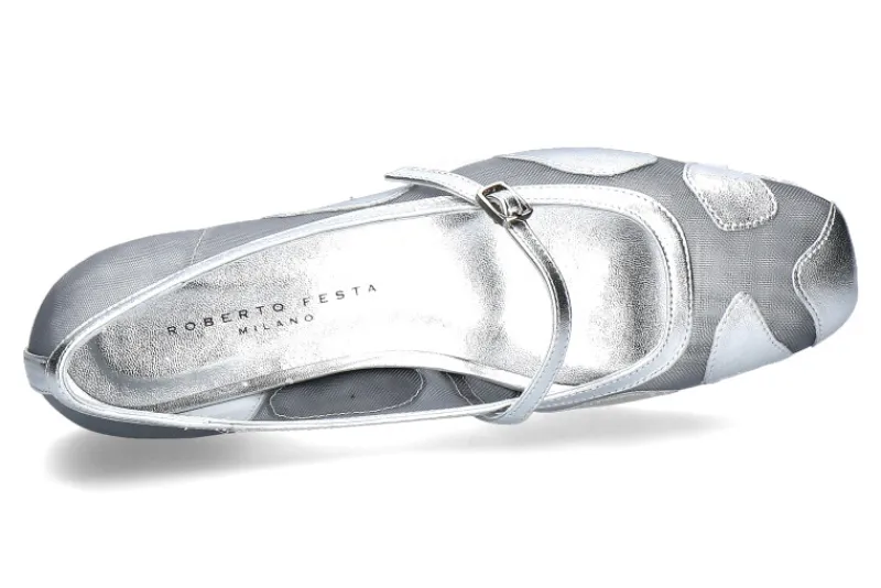Damen Roberto Festa Slingballerina RACHEL tulle grigio luxor silber