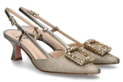 Damen Roberto Festa Slingpumps STEFI Raffia lino Luxor bronze