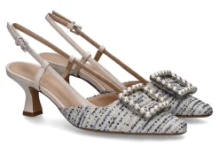 Damen Roberto Festa Slingpumps STEFI TWEED LUX BLU NAPPA CREAM