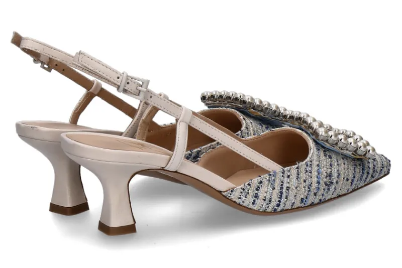 Damen Roberto Festa Slingpumps STEFI TWEED LUX BLU NAPPA CREAM