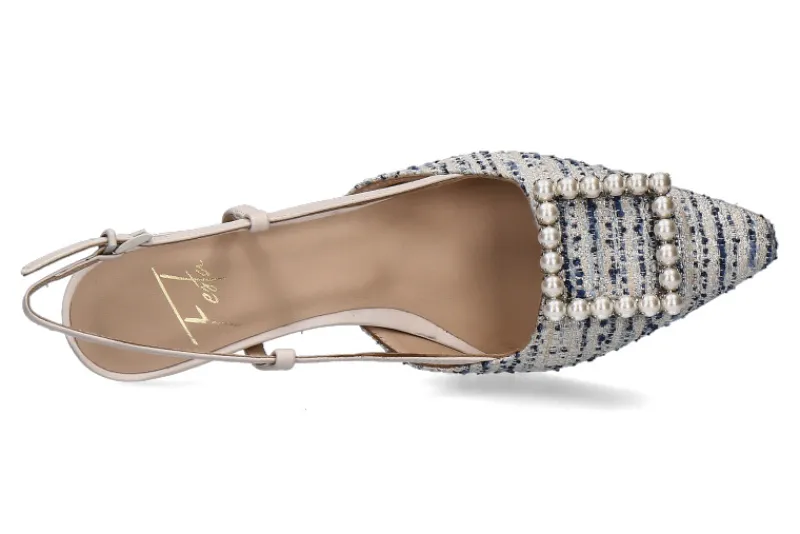 Damen Roberto Festa Slingpumps STEFI TWEED LUX BLU NAPPA CREAM