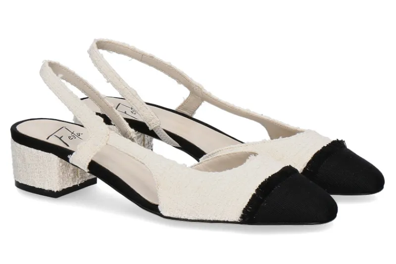 Damen Roberto Festa Slingpumps ACANTO GROS FRANGE NERO PAN CREAM