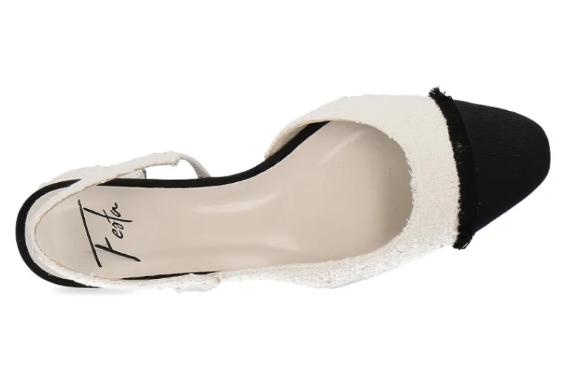 Damen Roberto Festa Slingpumps ACANTO GROS FRANGE NERO PAN CREAM