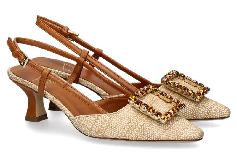 Damen Roberto Festa Slingpumps STEFI RAFFIA PAGLIA CUOIO