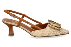 Damen Roberto Festa Slingpumps STEFI RAFFIA PAGLIA CUOIO