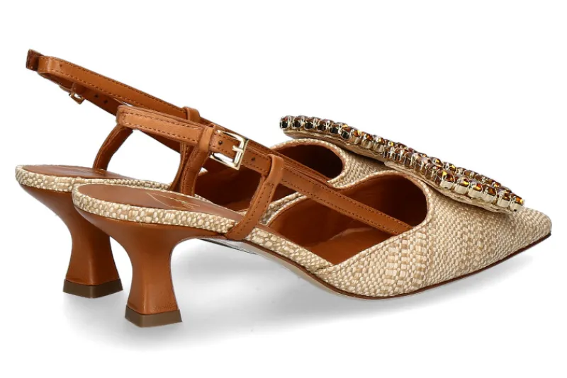 Damen Roberto Festa Slingpumps STEFI RAFFIA PAGLIA CUOIO