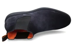 Herren Santoni Chelsea Boots VELOURS NAVY- dunkelblau