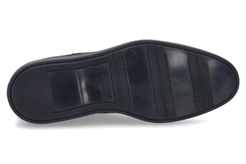 Herren Santoni Chelsea Boots VELOURS NAVY- dunkelblau