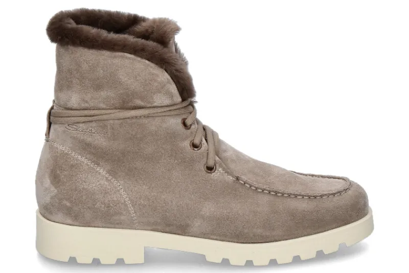 Damen Santoni Damen- Stiefelette gefüttert WILDLEDER- braun