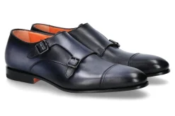 Herren Santoni Doppelmonk CALF BLU
