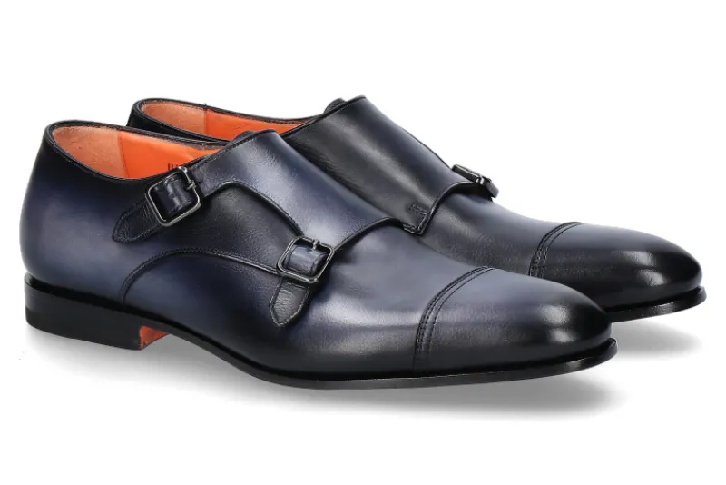 Herren Santoni Doppelmonk CALF BLU