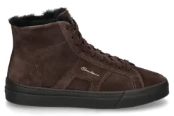 Herren Santoni Herren- High Top Sneaker gefüttert VELOUR- dark brown/dunkelbraun