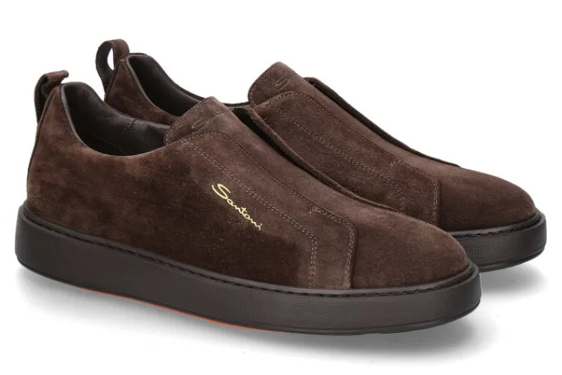 Herren Santoni Herren- Slip- On VELOUR- dark brown/dunkelbraun