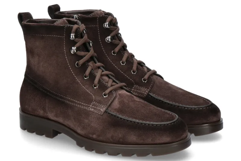 Herren Santoni Herren- Stiefelette gefüttert FLAIR-F VELOURSLEDER- dark brown/dunkelbraun