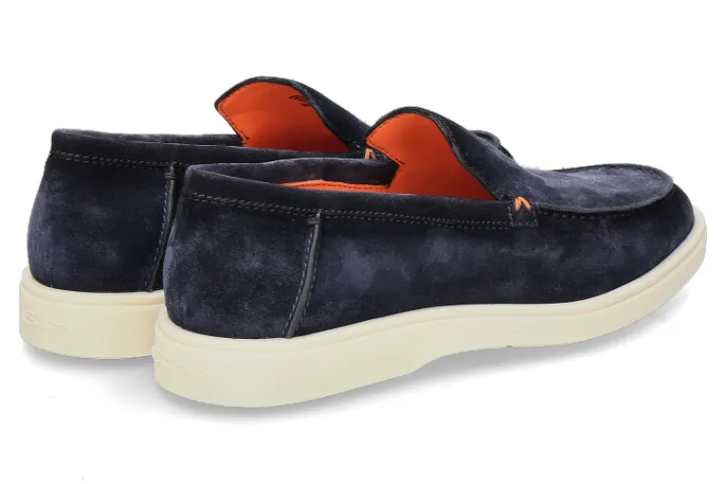 Herren Santoni Herren-Slipper DETROIT VELOURS- blau