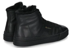 Herren Santoni Herren-Sneaker gefüttert DOUBLE BUCKLE NERO- schwarz