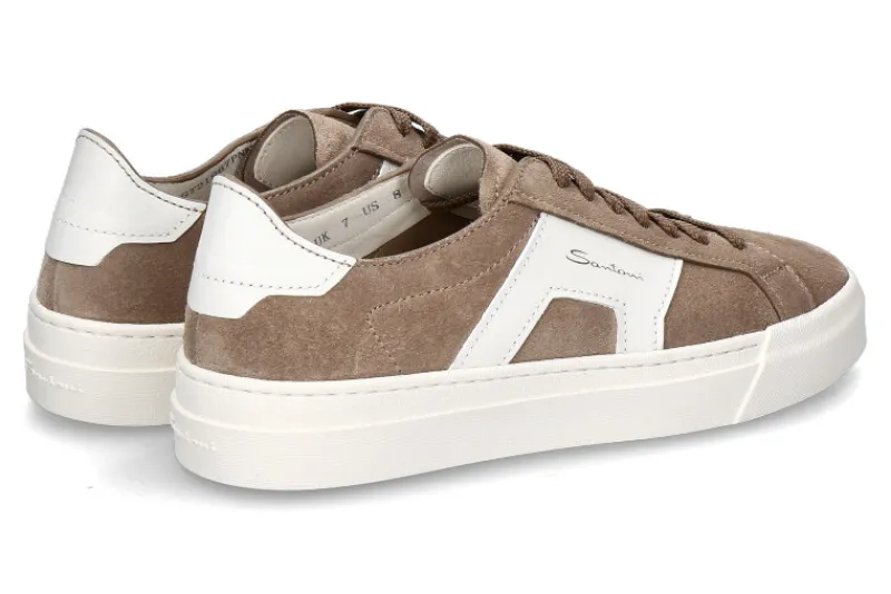 Herren Santoni Herren-Sneaker GLORIA DOULBLE BUCKLE- panna