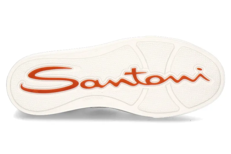 Herren Santoni Herren-Sneaker GLORIA DOULBLE BUCKLE- panna