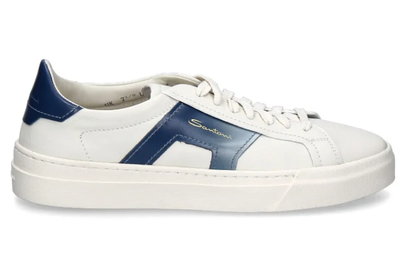 Herren Santoni Herren-Sneaker GLORIA DOUBLE BUCKLE- weiss/ blau