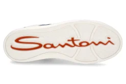 Herren Santoni Herren-Sneaker GLORIA DOUBLE BUCKLE- weiss/ blau