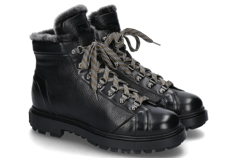 Herren Santoni Herren-Stiefelette gefüttert FARAH LEATHER black/schwarz