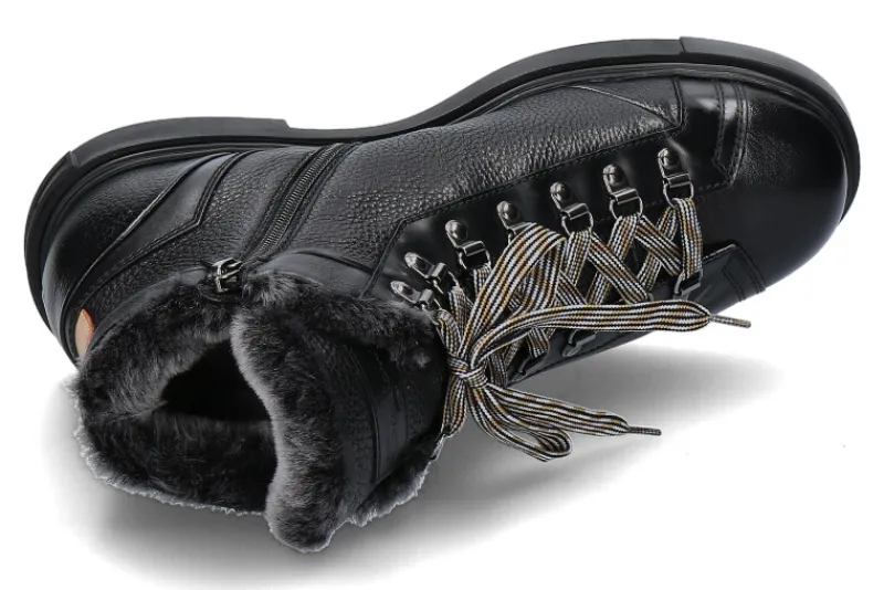 Herren Santoni Herren-Stiefelette gefüttert FARAH LEATHER black/schwarz