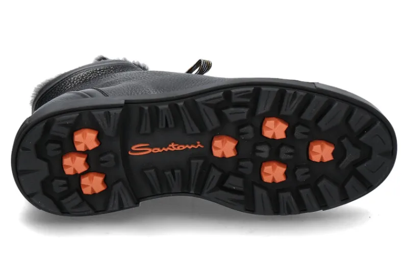Herren Santoni Herren-Stiefelette gefüttert FARAH LEATHER black/schwarz
