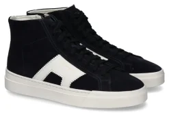 Herren Santoni Mid- Cut Sneaker DOUBLE BUCKLE BLUE/WHT- dunkelblau