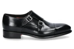 Herren Santoni Monk LEATHER BLACK