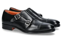 Herren Santoni Monk LEATHER NERO (43)