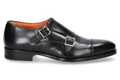 Herren Santoni Monk LEATHER NERO (43)
