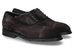 Herren Santoni Oxford VELOURS VINTAGE BLACK/GREY- schwarz/ Grau