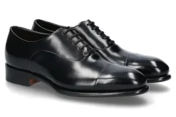 Herren Santoni Schnürer LEATHER BLACK DN01