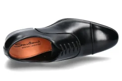 Herren Santoni Schnürer LEATHER BLACK DN01