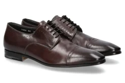 Herren Santoni Schnürer LEATHER DARK BROWN (44½)