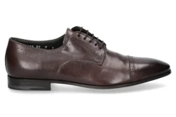 Herren Santoni Schnürer LEATHER DARK BROWN (44½)
