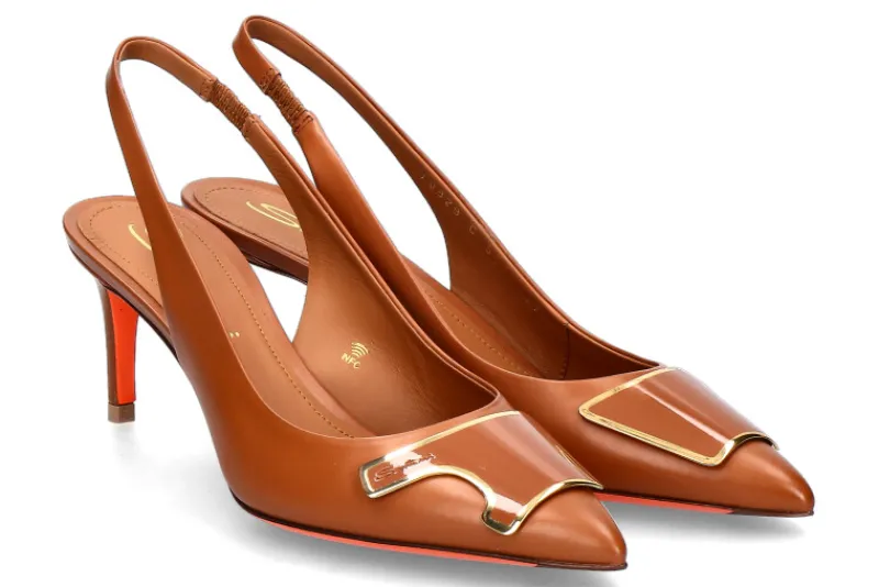 Damen Santoni Slingpumps SIBILLA NAPPA- mittelbraun