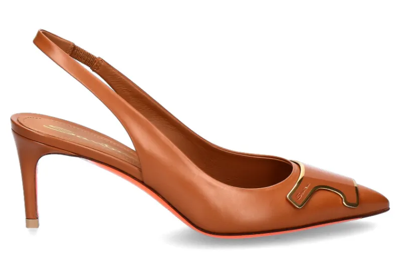 Damen Santoni Slingpumps SIBILLA NAPPA- mittelbraun