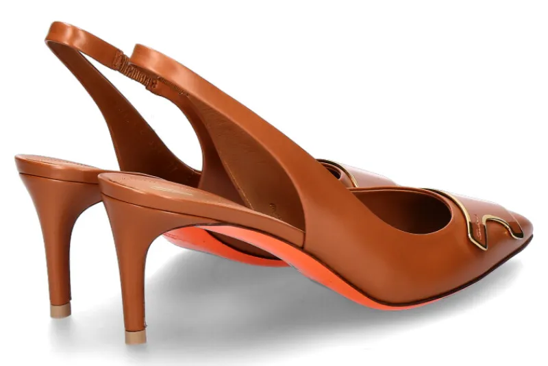 Damen Santoni Slingpumps SIBILLA NAPPA- mittelbraun