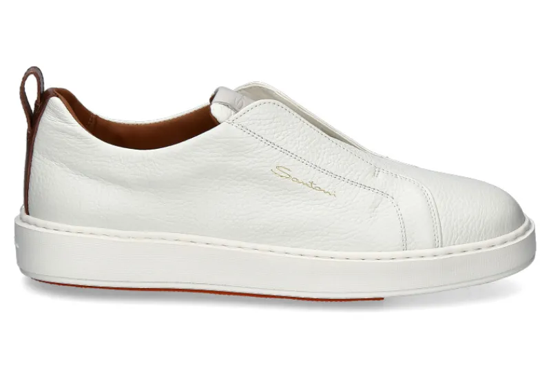 Herren Santoni Slip-On Sneaker CLEANIC NAPPA- white