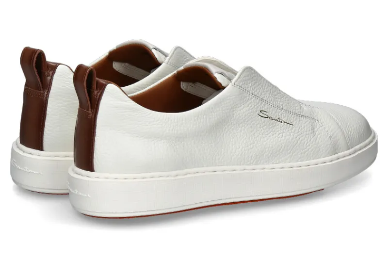 Herren Santoni Slip-On Sneaker CLEANIC NAPPA- white