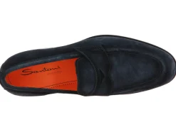 Herren Santoni Slipper VELOUR BLU