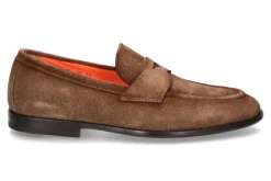Herren Santoni Slipper VELOUR BROWN